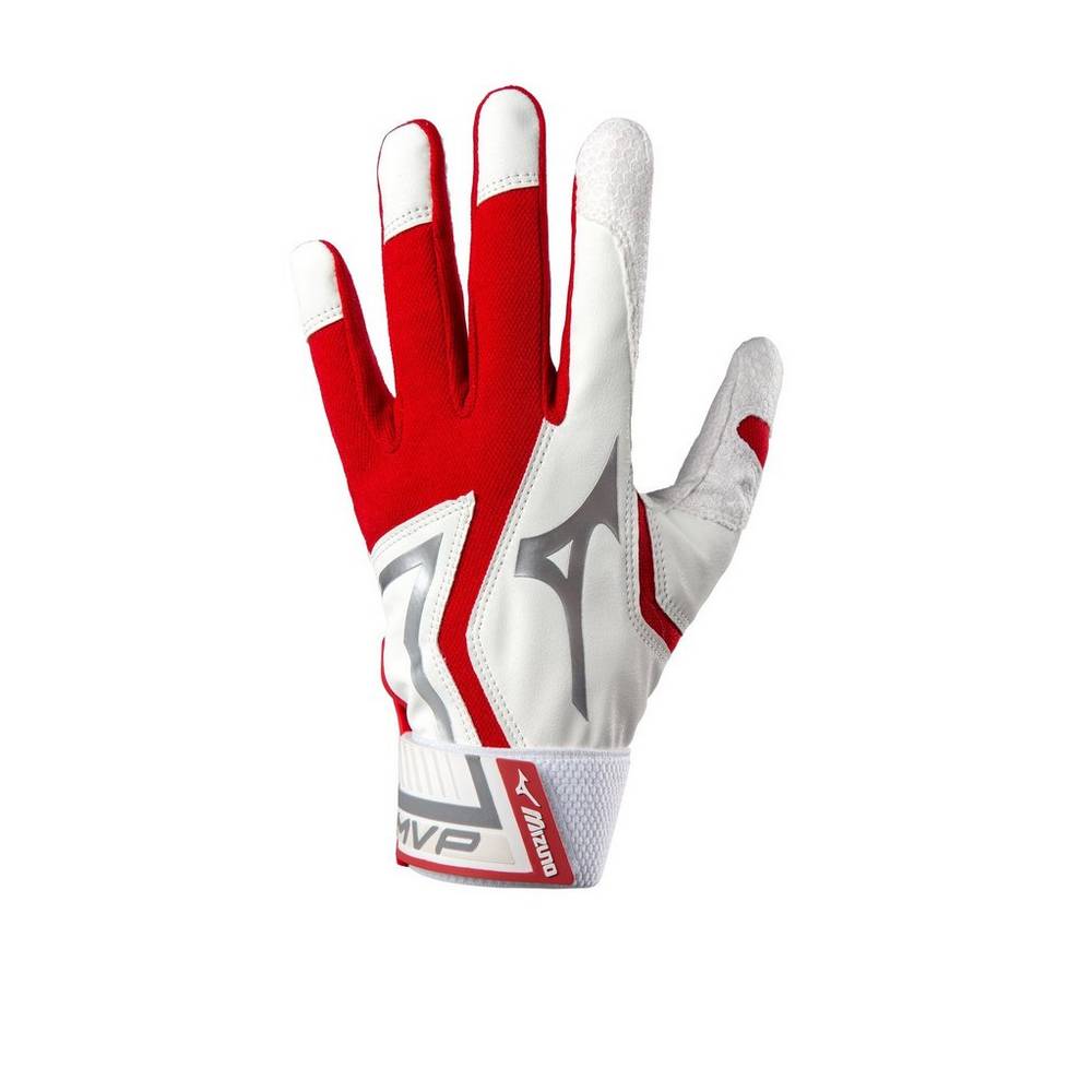 Mens Mizuno MVP Adult Baseball Batting Gloves Red Philippines (HZSORW734)